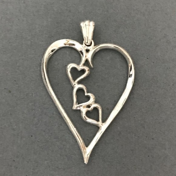 Silver Plated Hearts Pendant - Picture 1 of 4